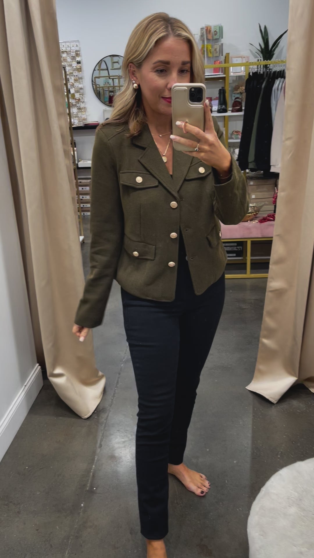 Military Blazer Jacket - Olive