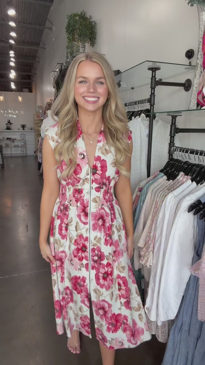 Floral Smocked Waist Dress