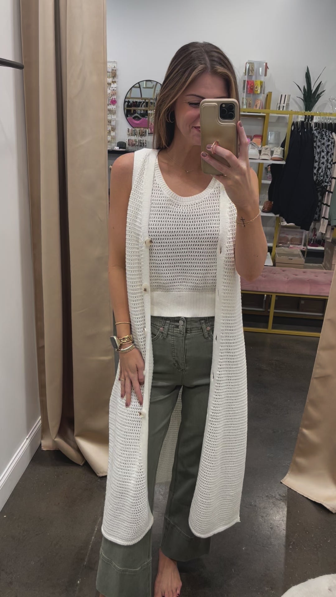 Knit Sleeveless Top - Off White