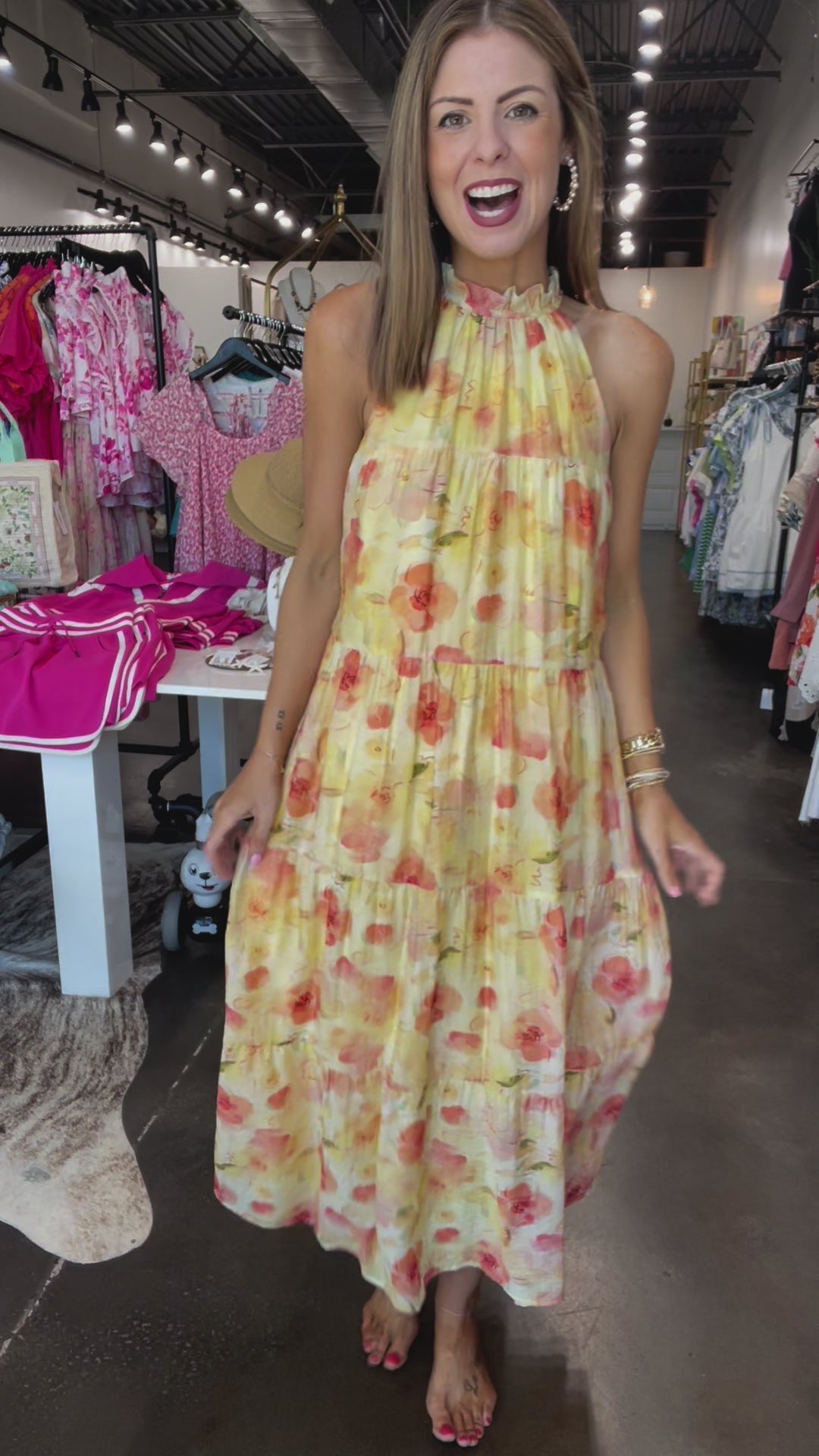 Tie Back Tiered Maxi Dress