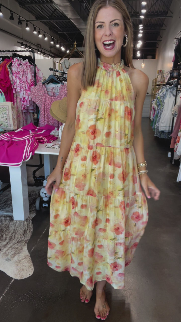 Tie Back Tiered Maxi Dress