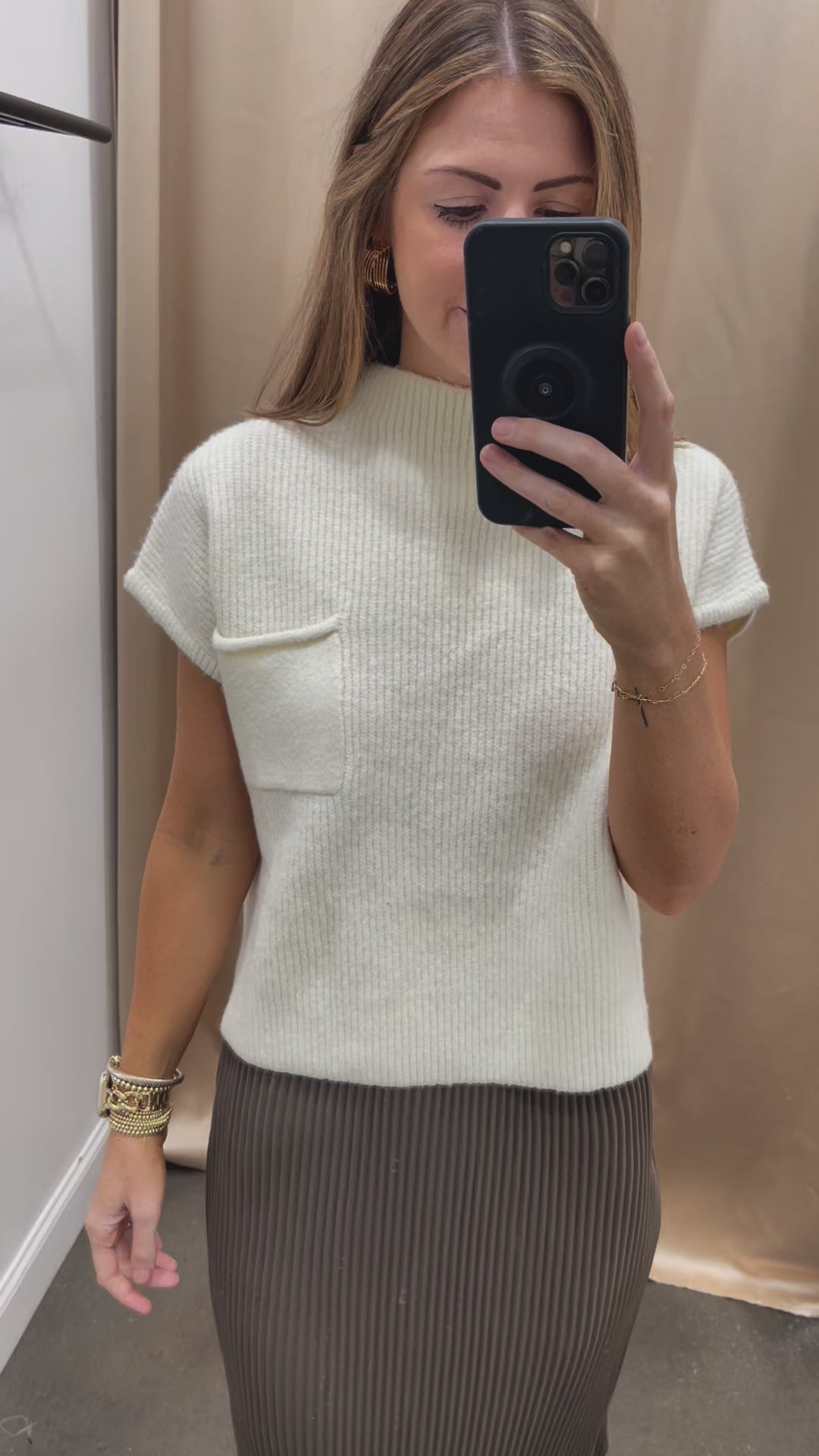 Knit Shell Sweater - Ivory