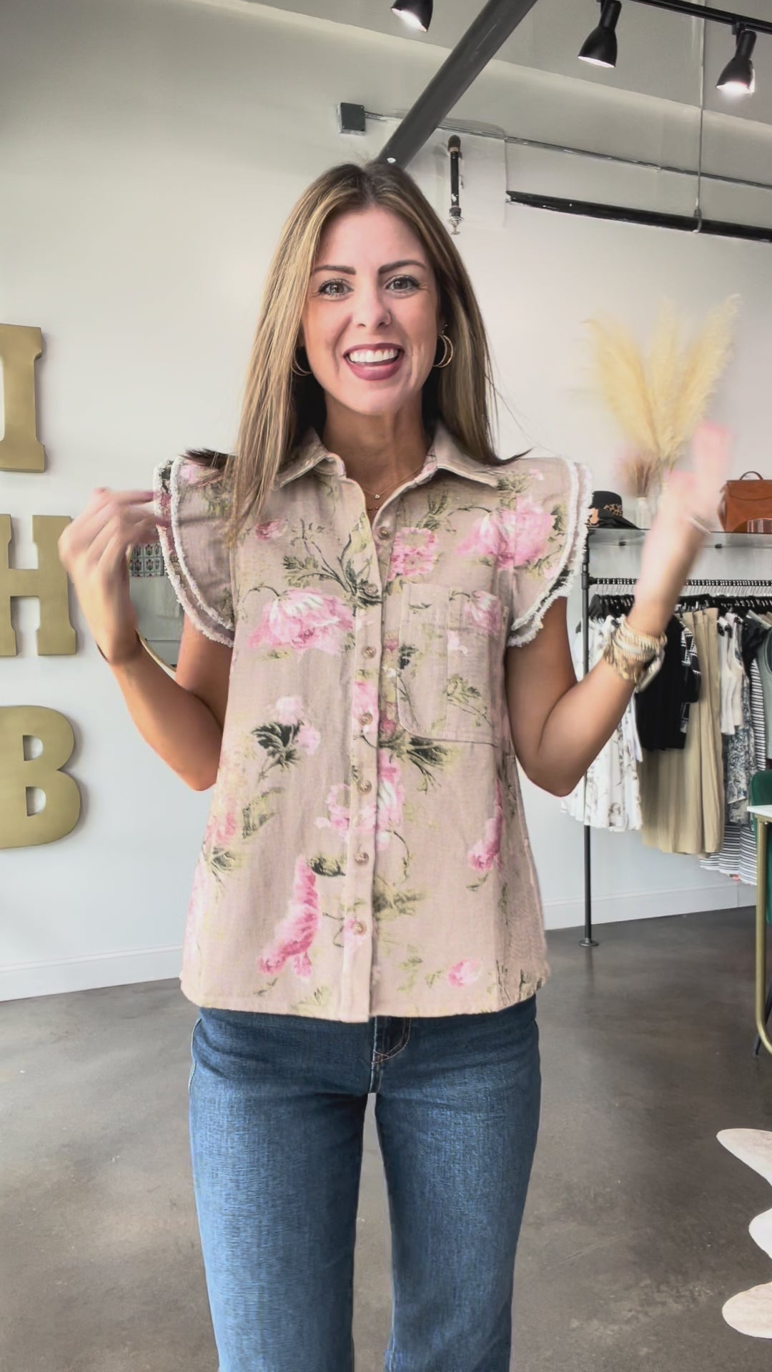 Floral Denim Top