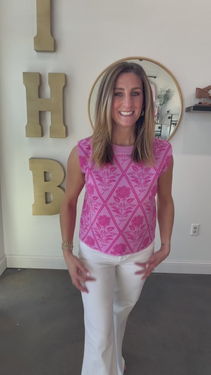 Textured Knit Top - Pink
