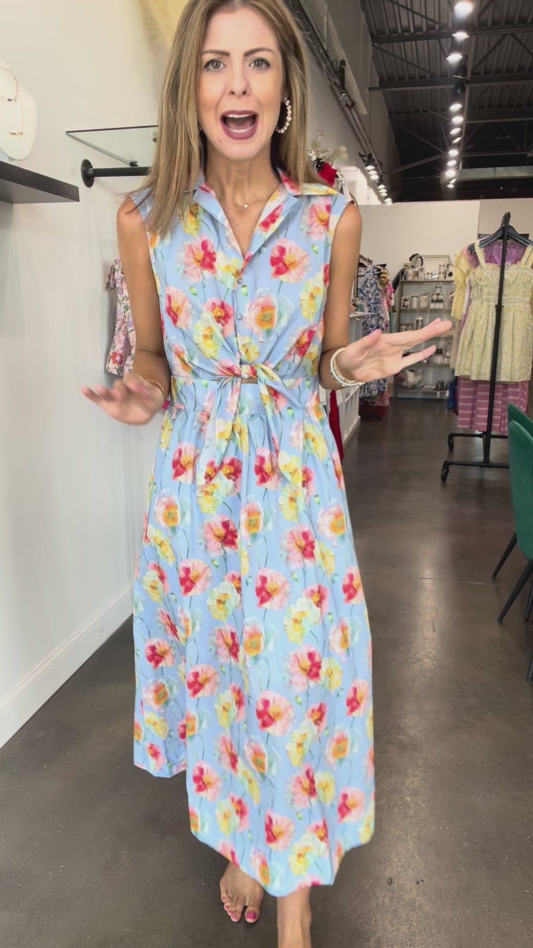 Tie Front Floral Maxi Dress