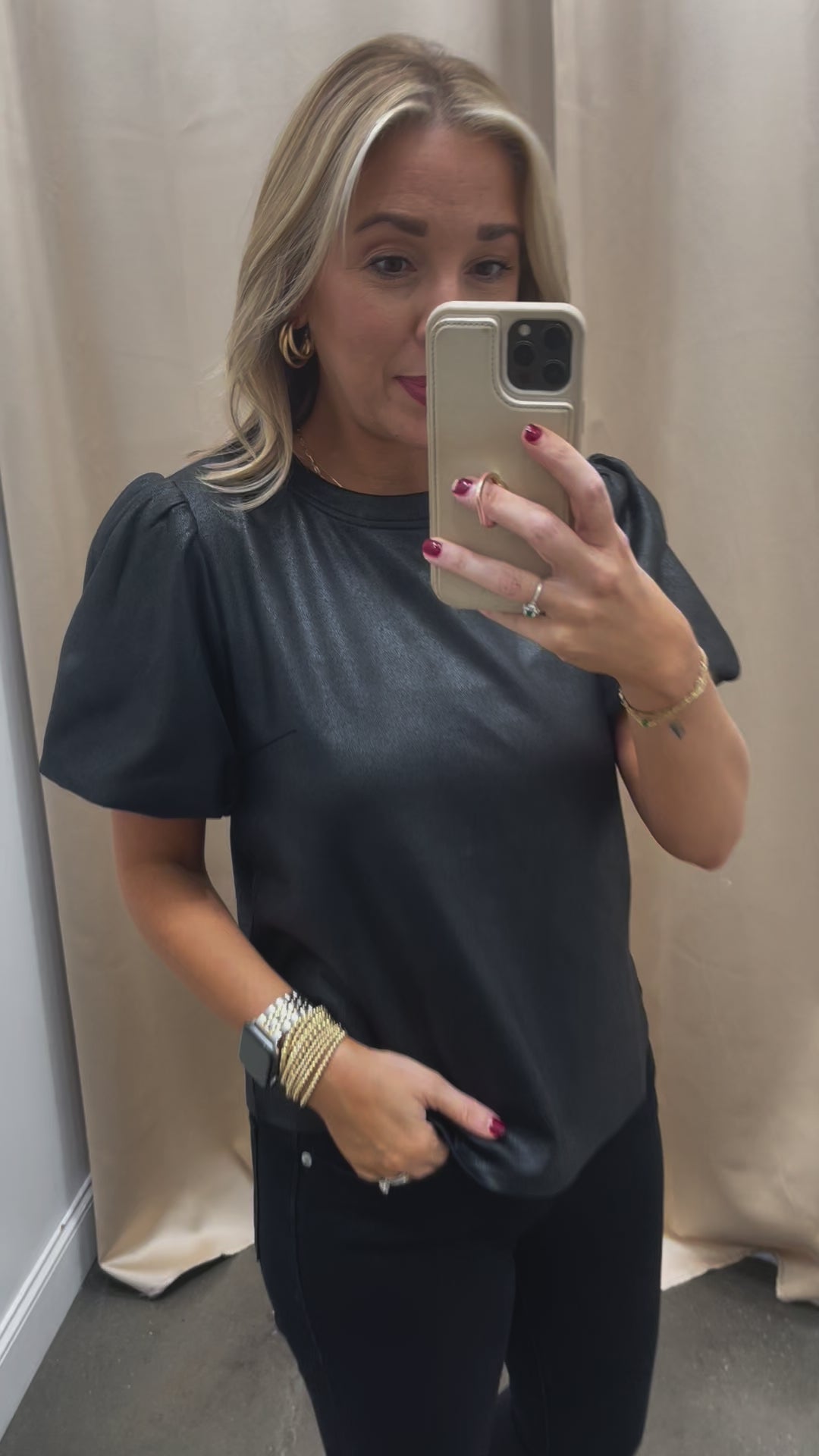 Puff Sleeve Top - Black