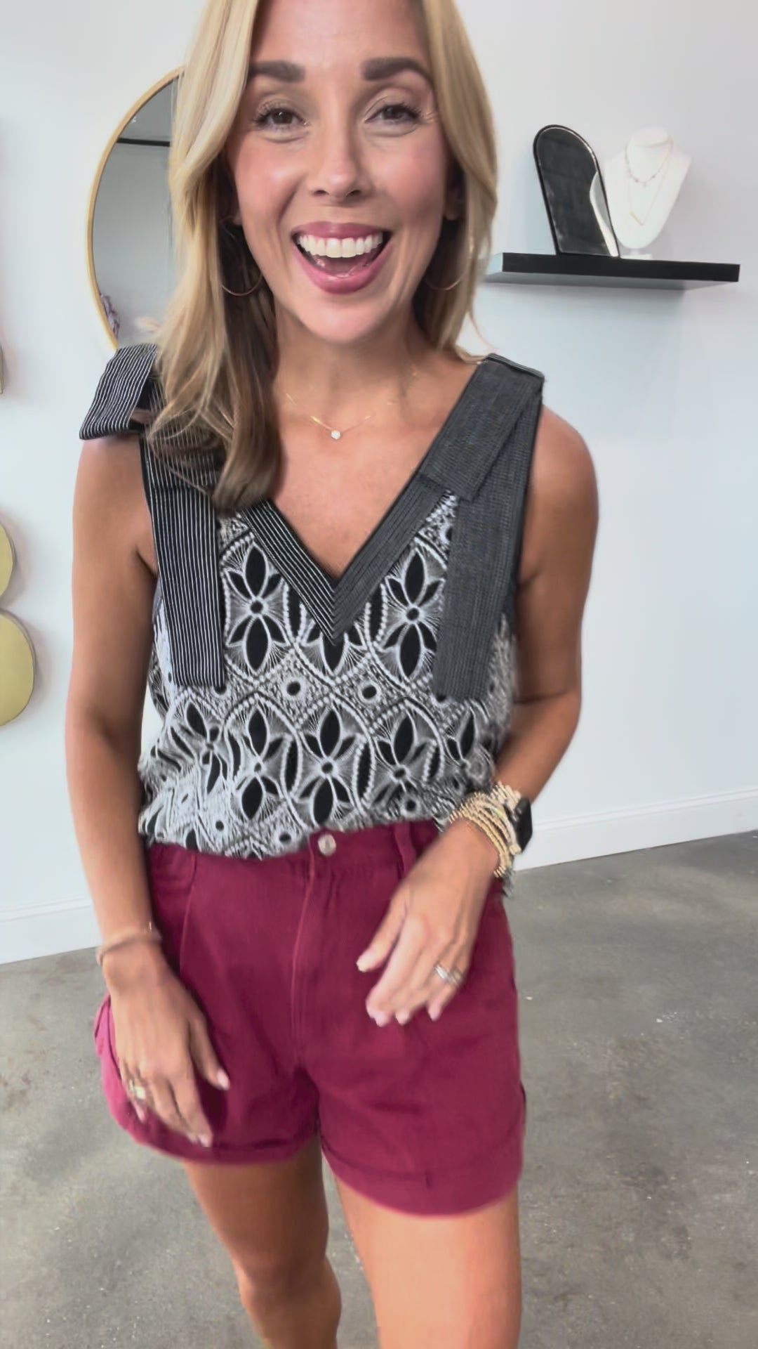 Denim Shorts - Garnet