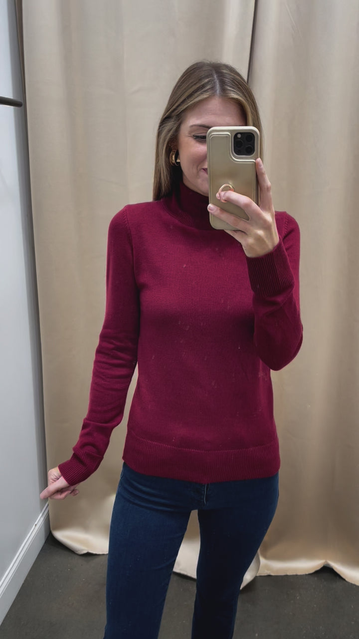 Turtleneck Sweater - Burgundy