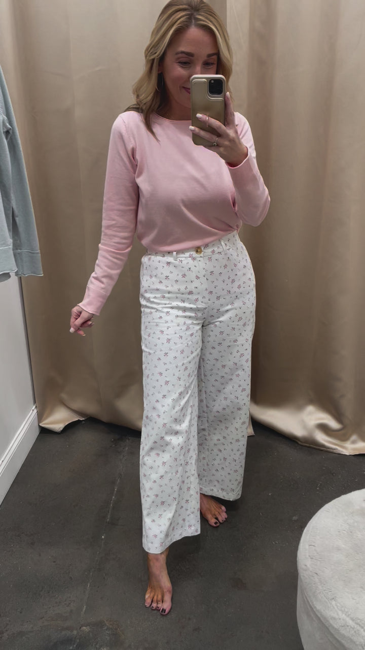 Floral Jeans - Cream