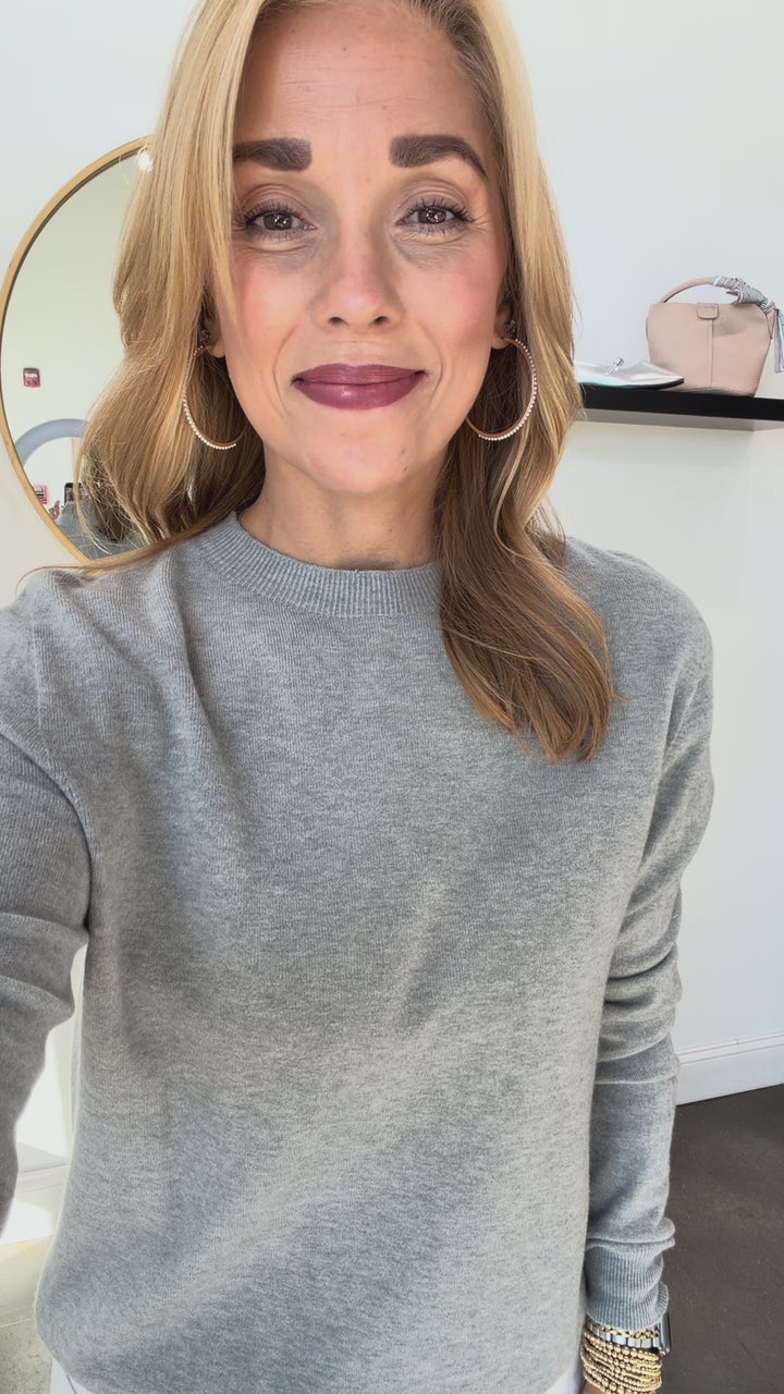 Crew Neck Sweater - Gray