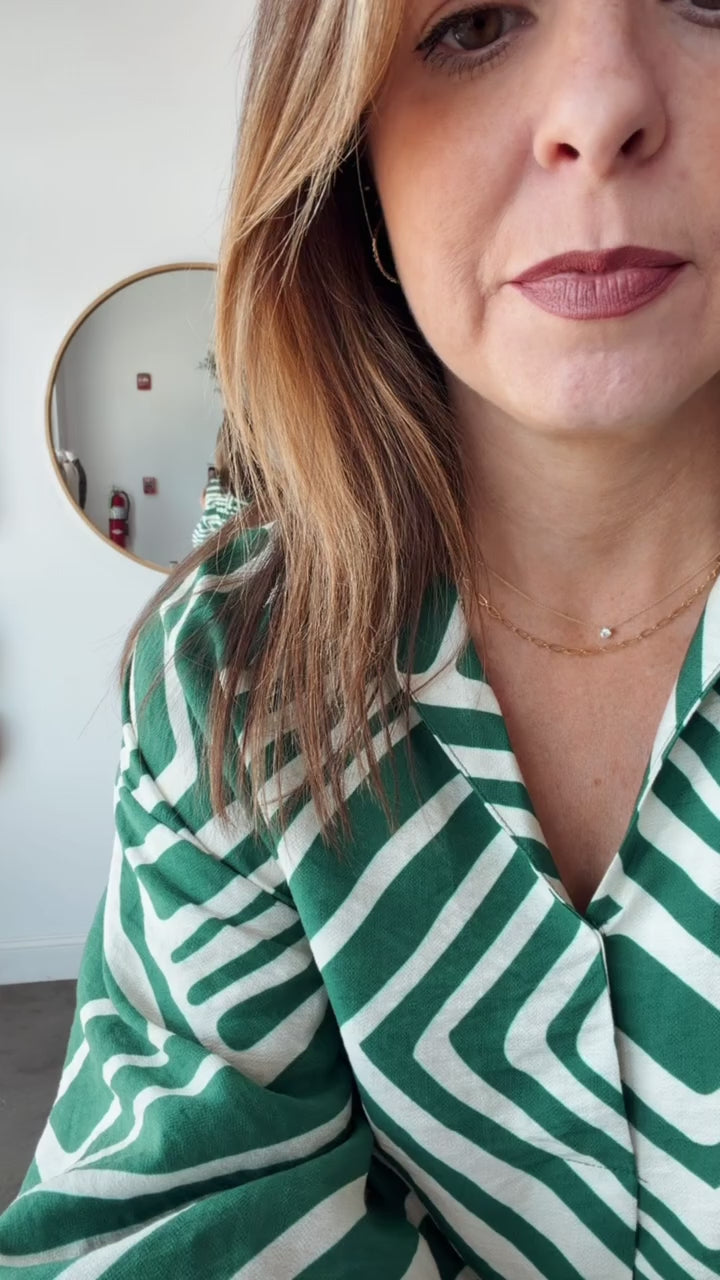 Abstract Print Top - Green