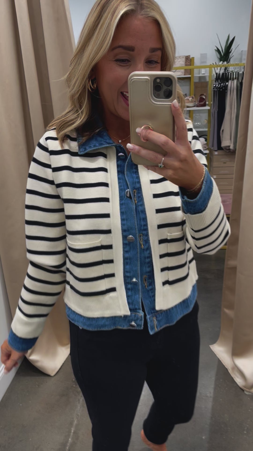 Faux Layered Sweater Jacket