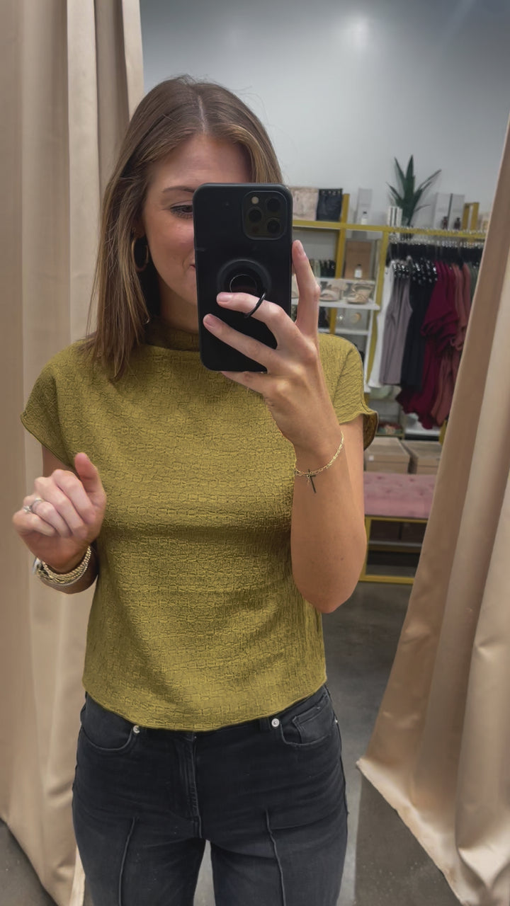 Scrunch Shell Top - Olive