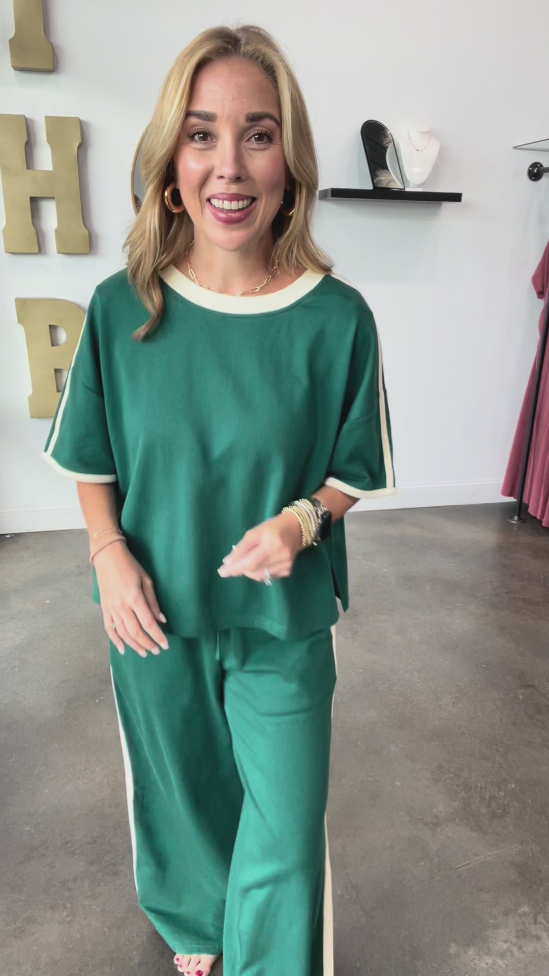 Striped Side Pants - Green