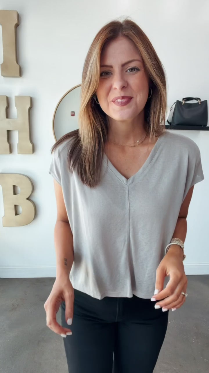 Cap Sleeve Top - Grey