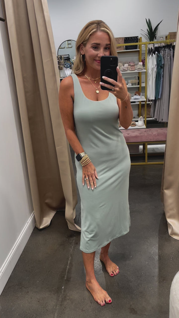 Athletic Midi Dress - Sage