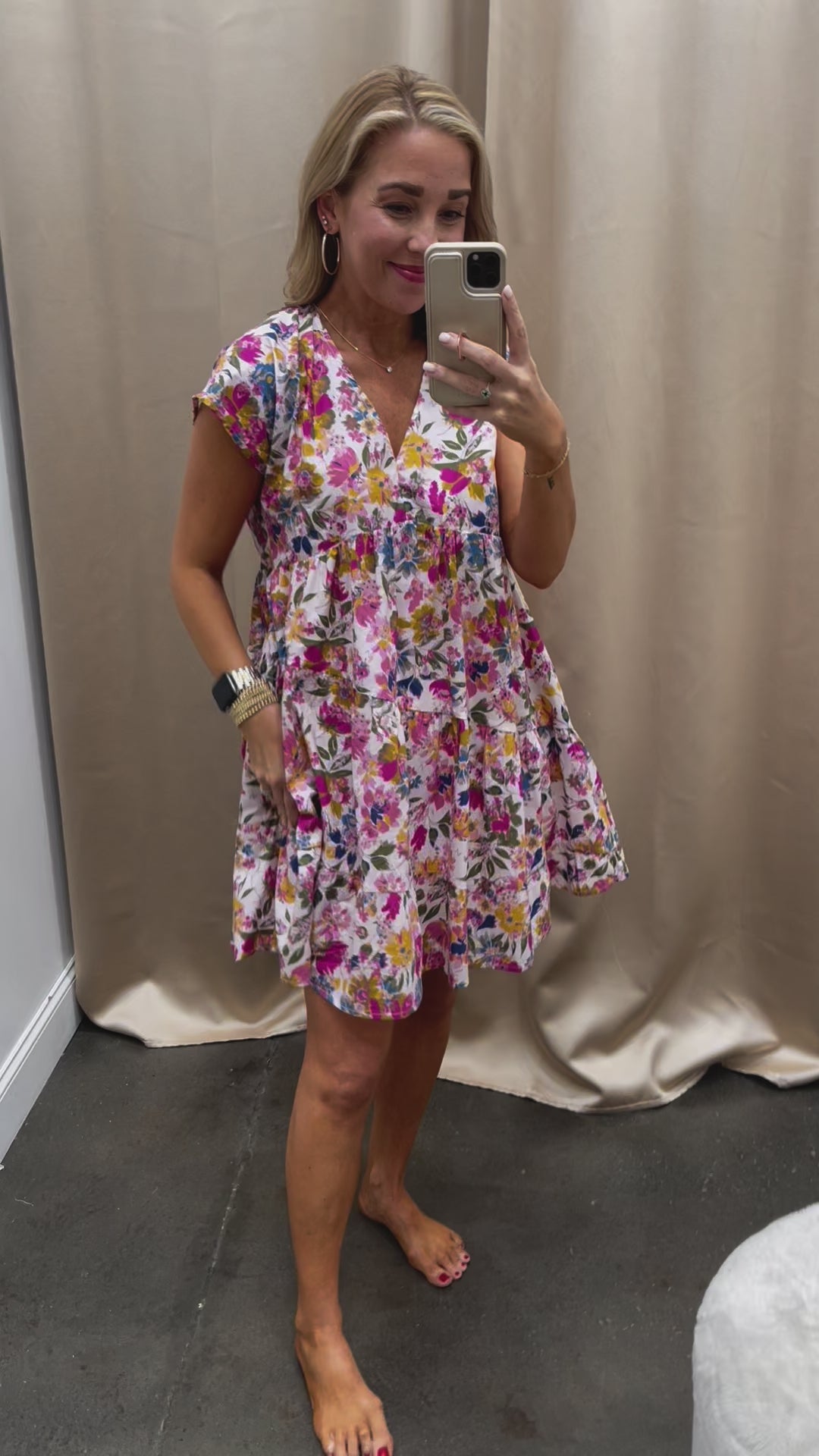 Asymmetrical Tiered Dress - Floral