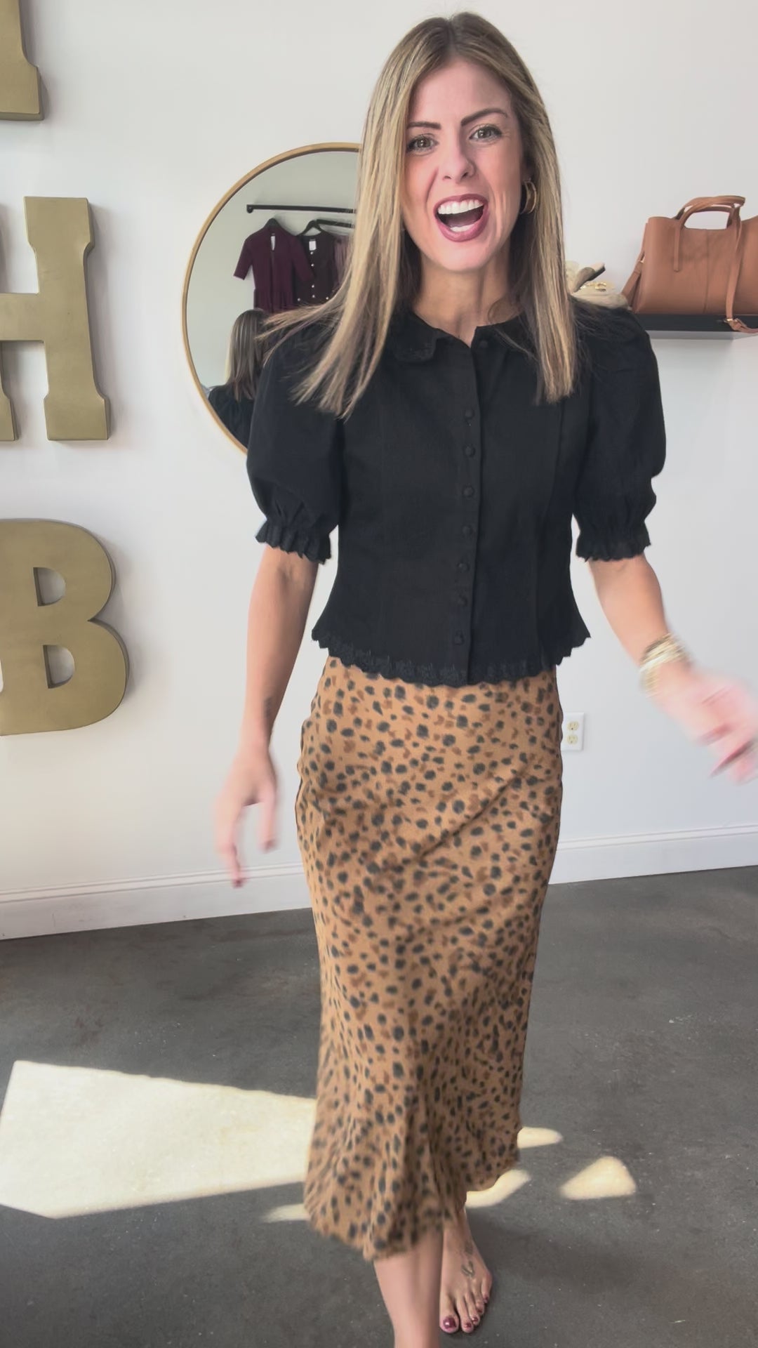 Animal Print Midi Skirt