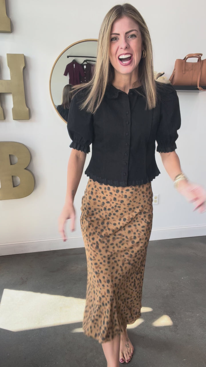 Animal Print Midi Skirt