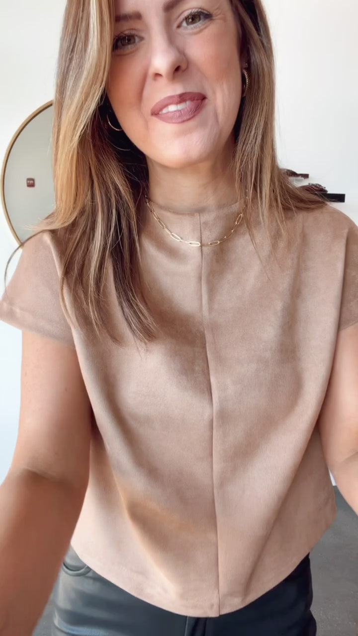 Suede Top - Camel
