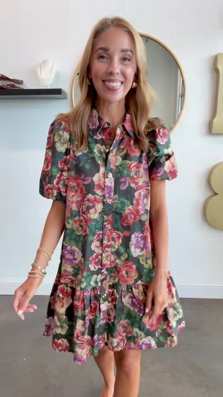 Floral Drop Waist Dress