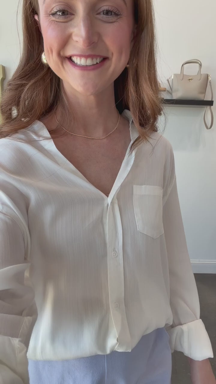Dear John Galina Button Down Top - White