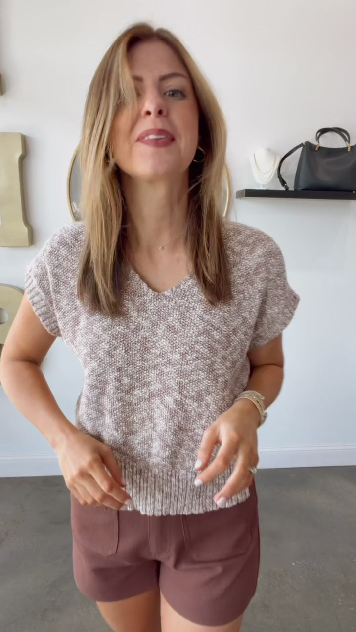 Relaxed Knit Top - Brown