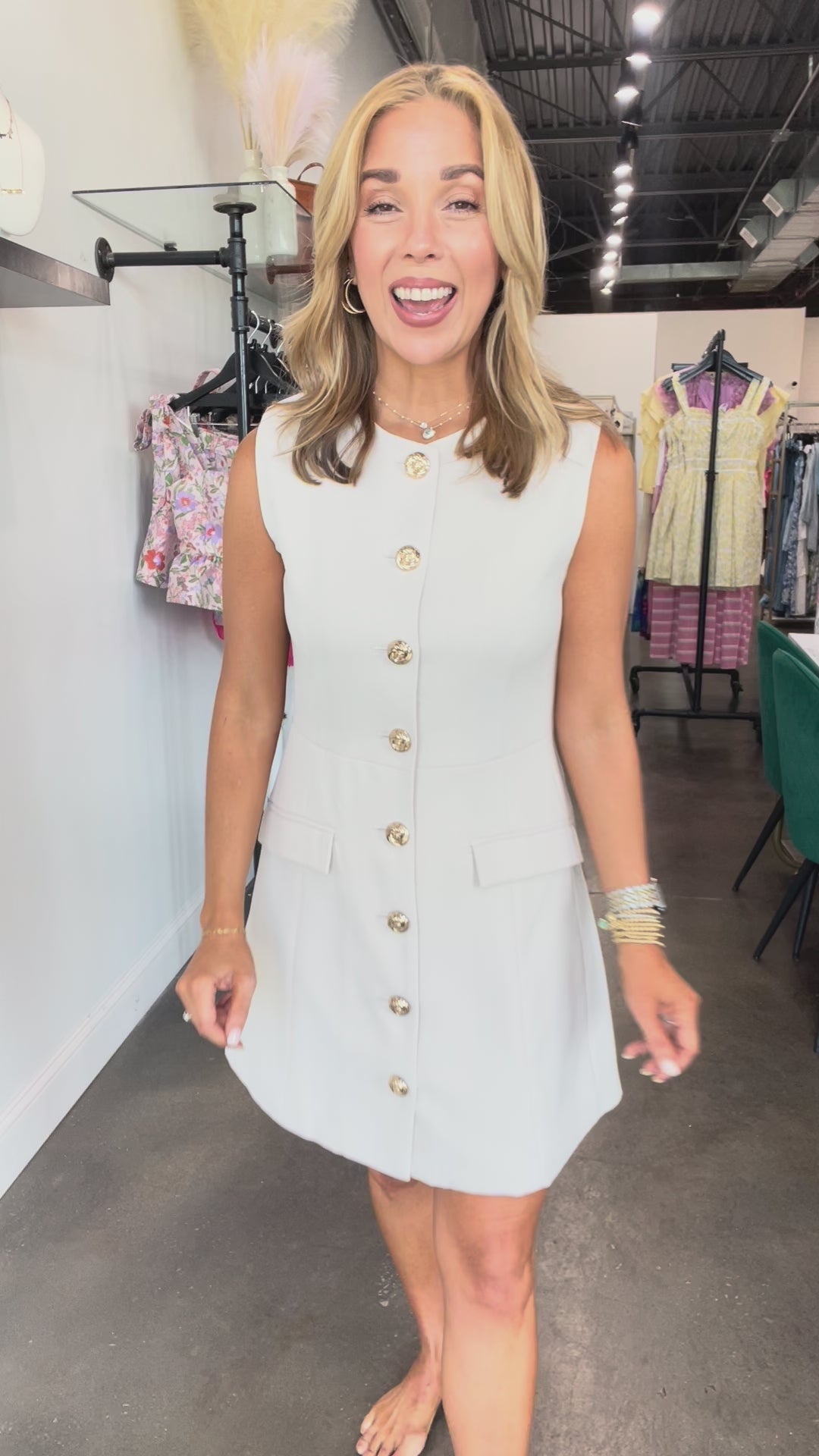 Button Down Dress - Ecru