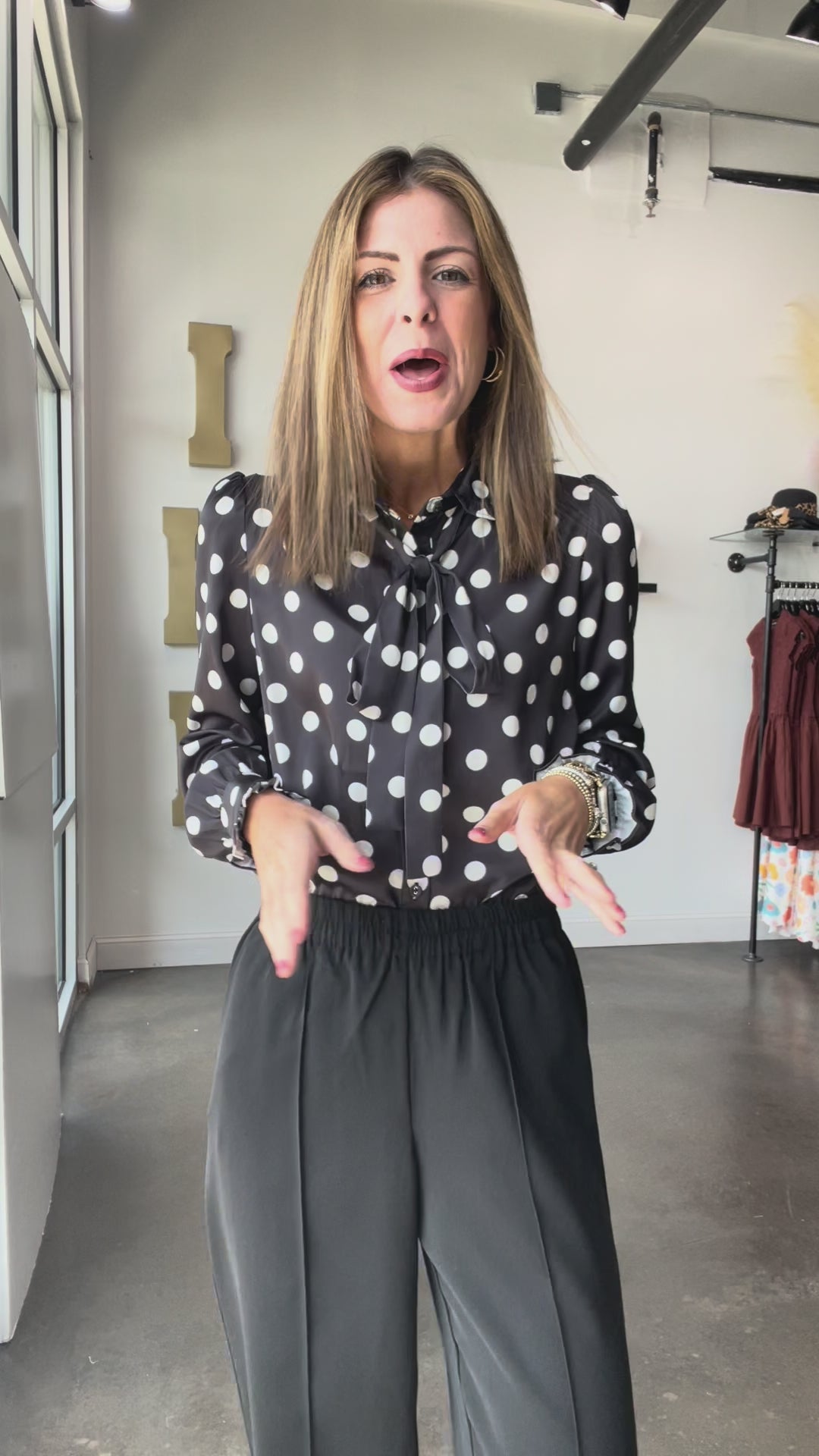 Polka Dot Top - Black
