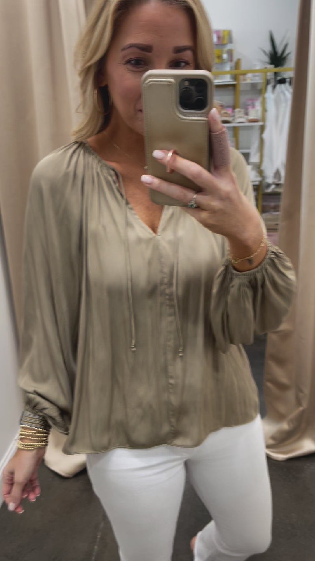 Satin Blouse - Desert Taupe