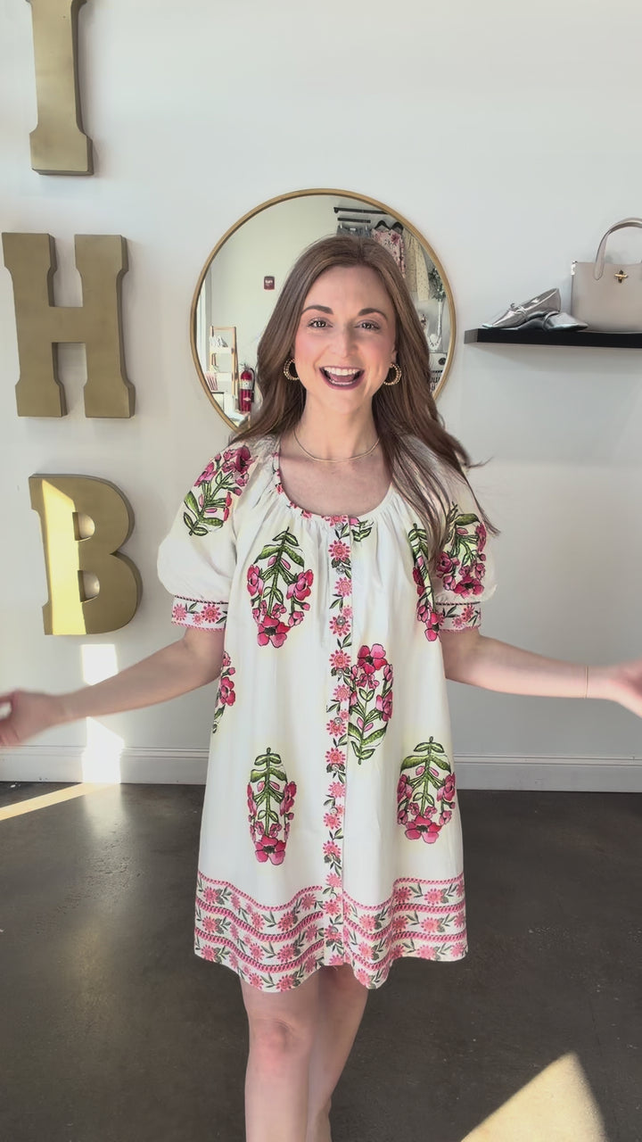 Scoop Neck Floral Dress