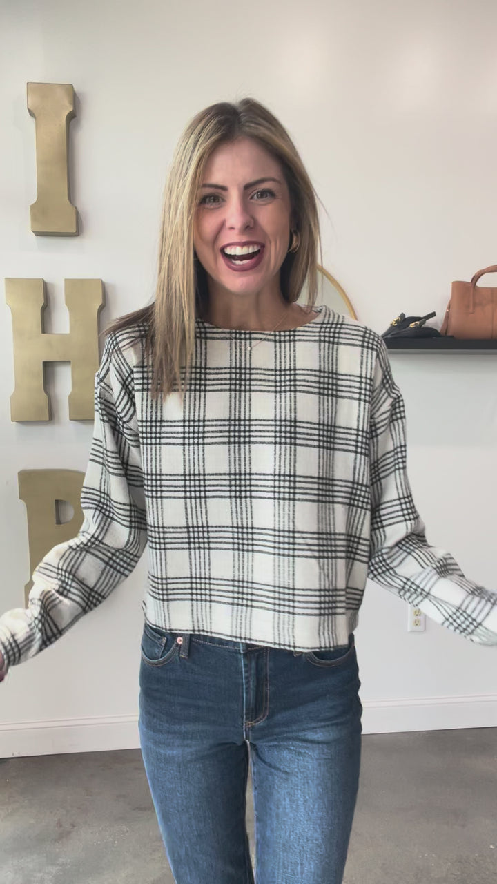 Plaid Long Sleeve Top
