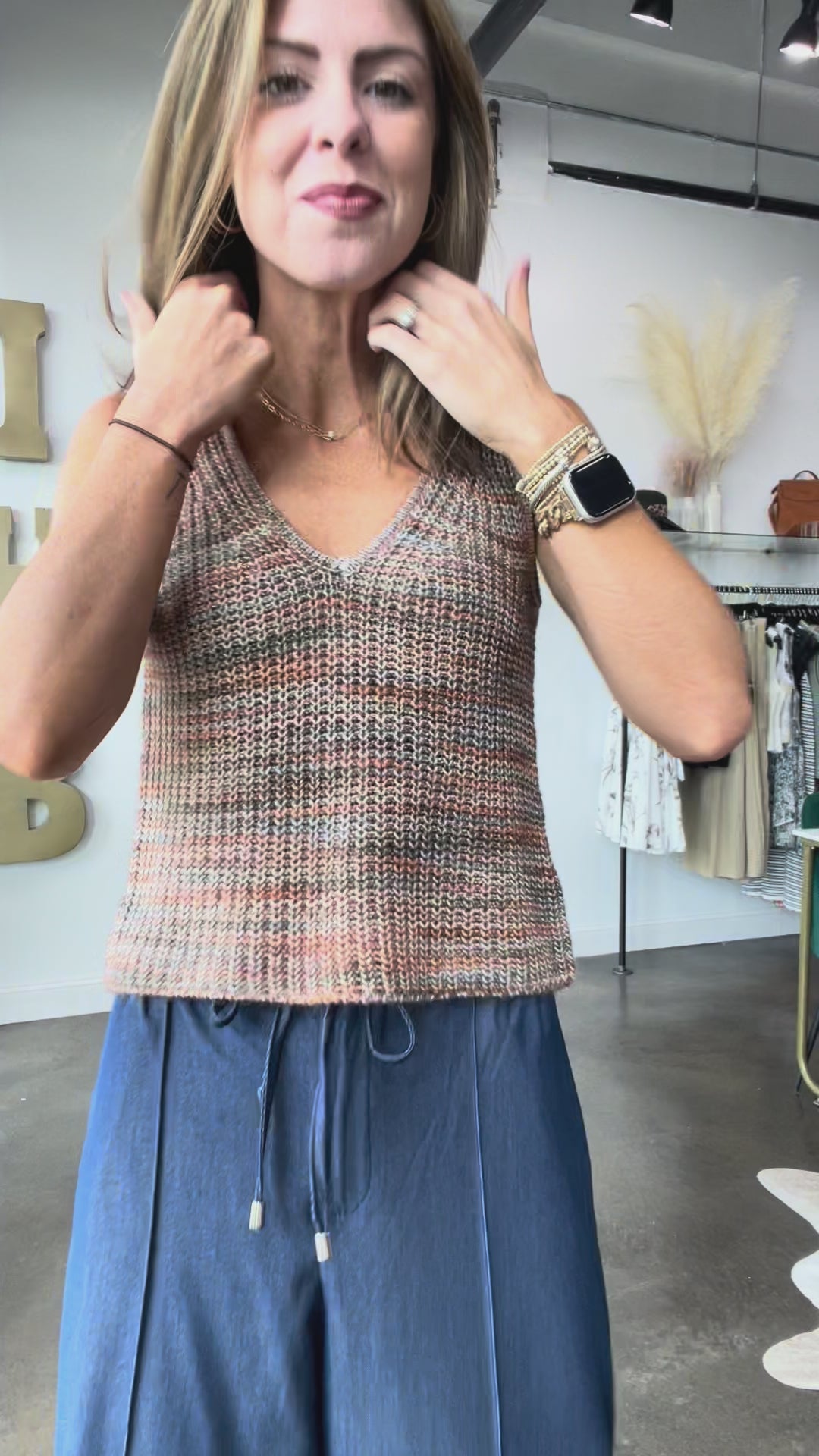 V Neck Knit Top