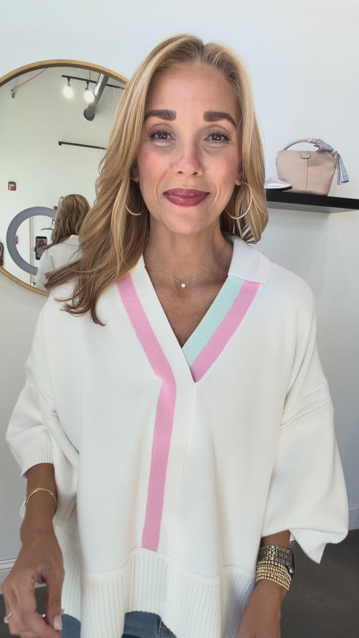 Stripe Detail Sweater - Cream