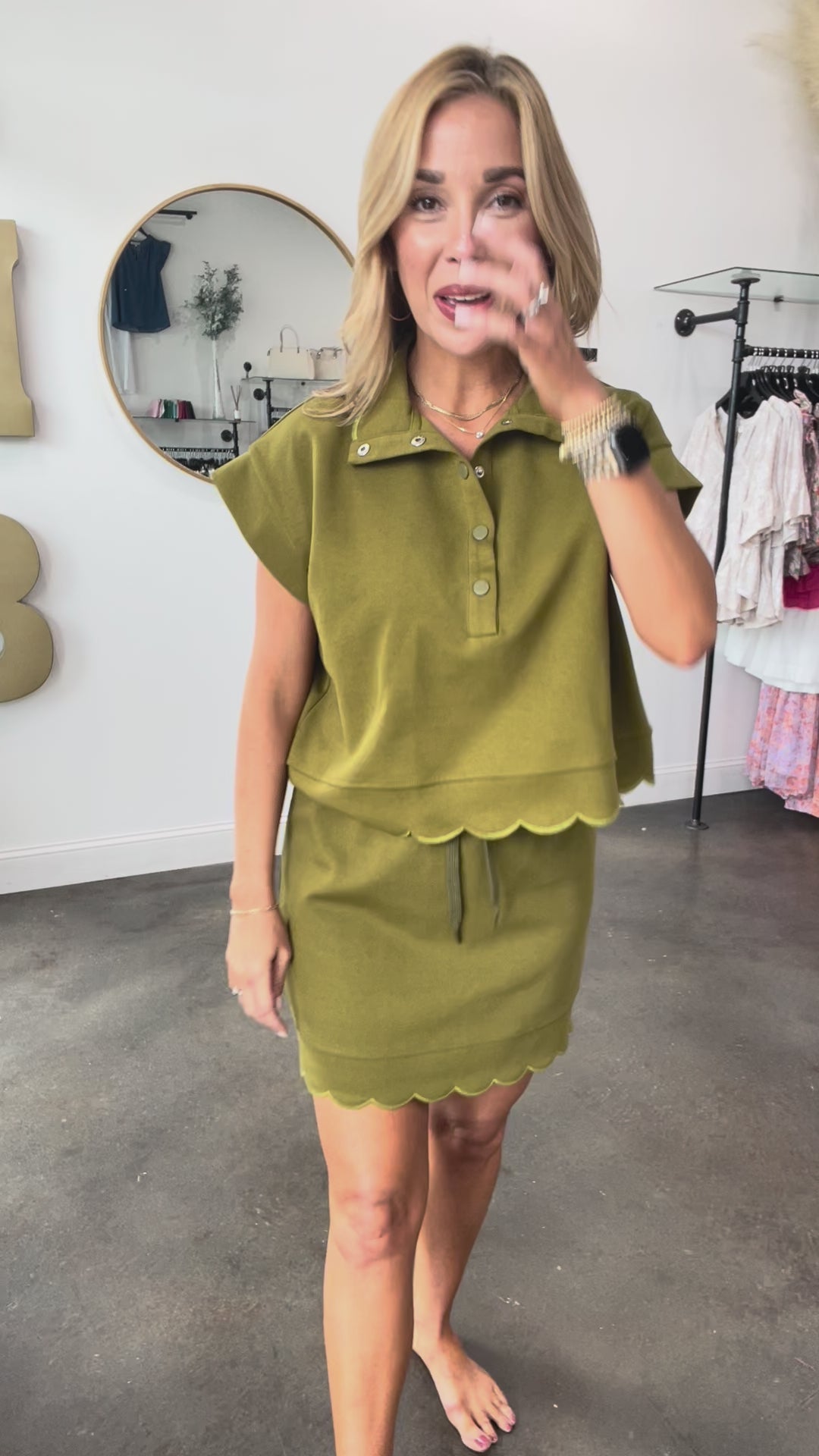 Snap Front Top - Olive