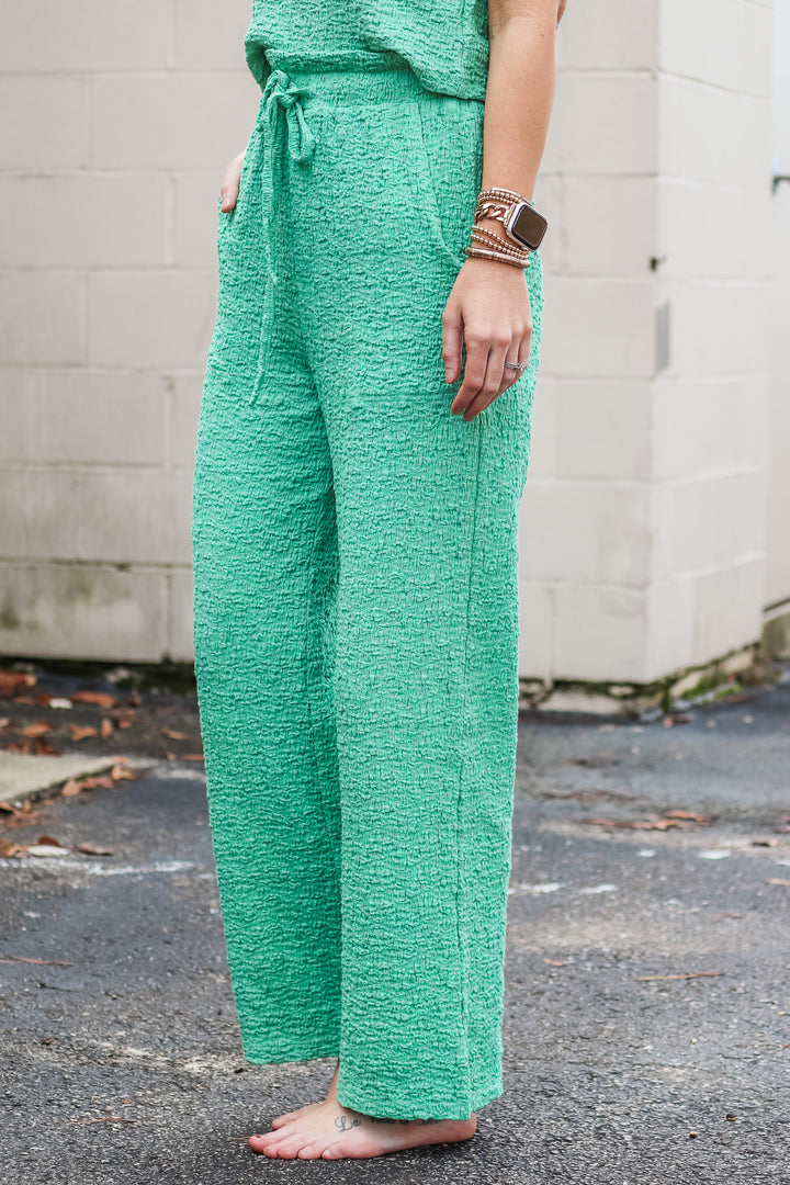 Textured Lounge Pants - Green