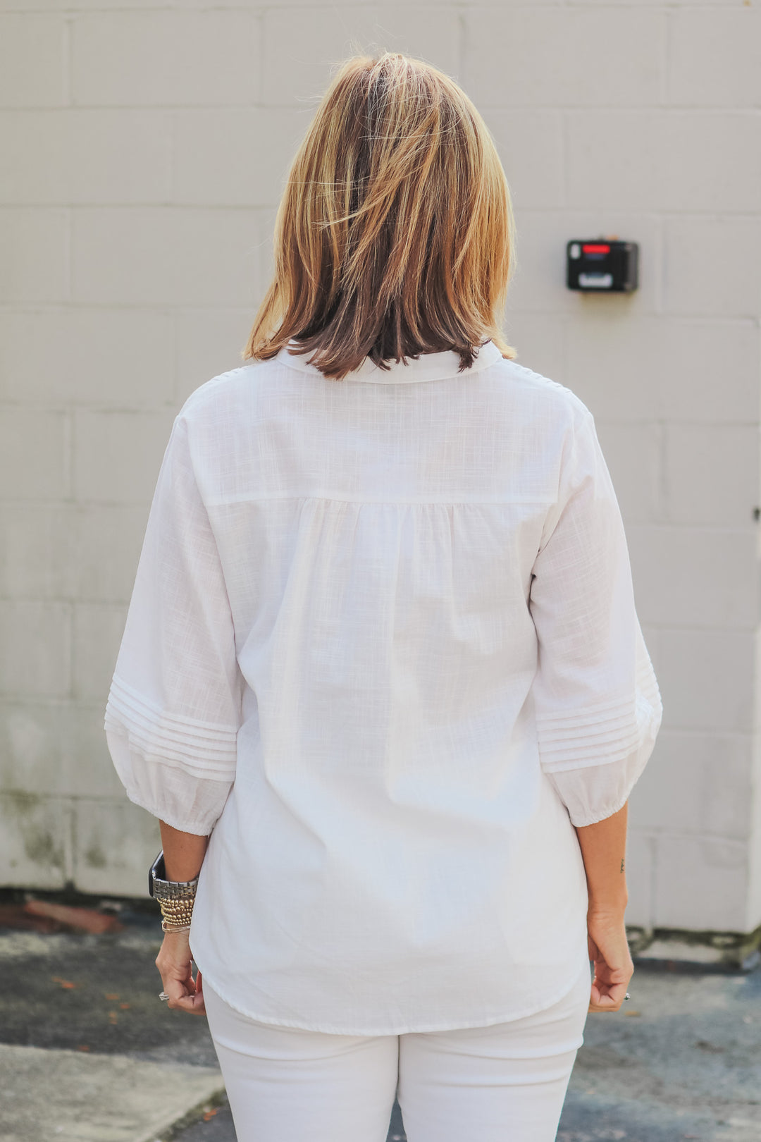 Button Front Tunic - White