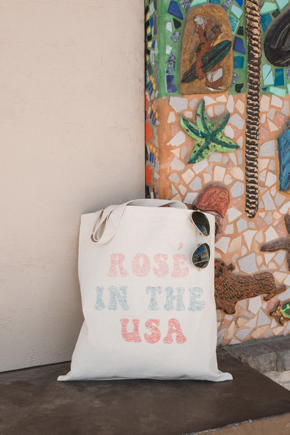Rose' in the USA Tote Bag - Natural