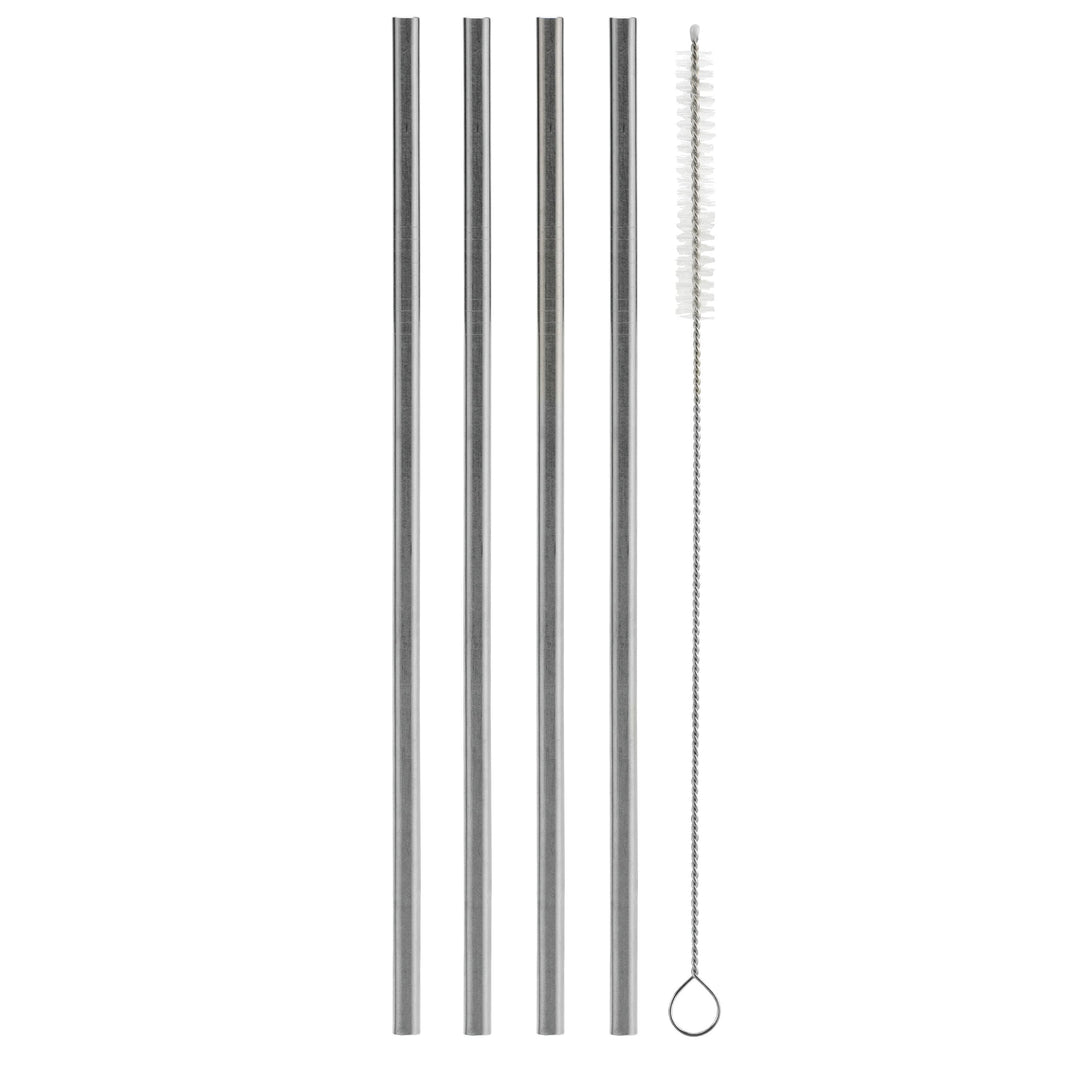 Straight Stainless Steel Straws - 4 Pack