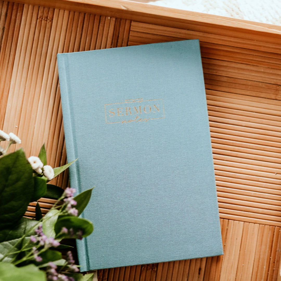 Sermon Notes Notebook - Teal Linen