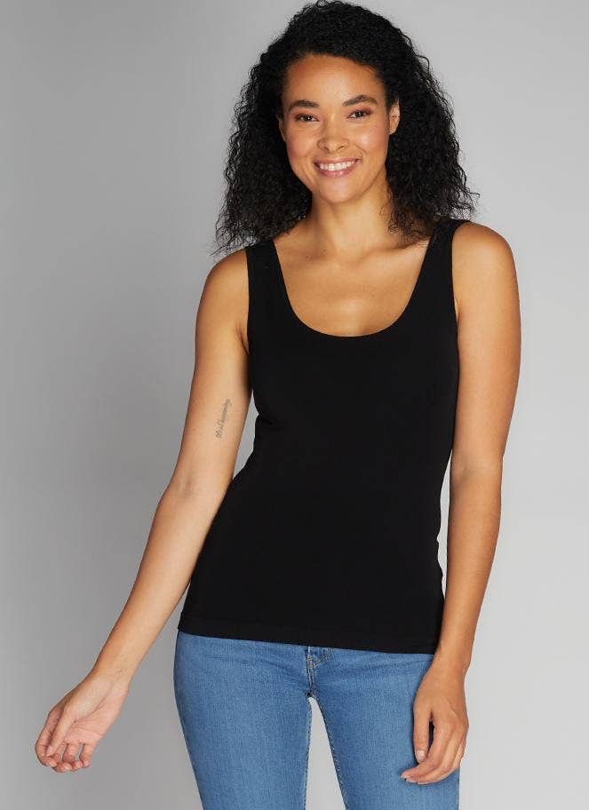Bamboo Short Tank - Black – Ivy House Boutique