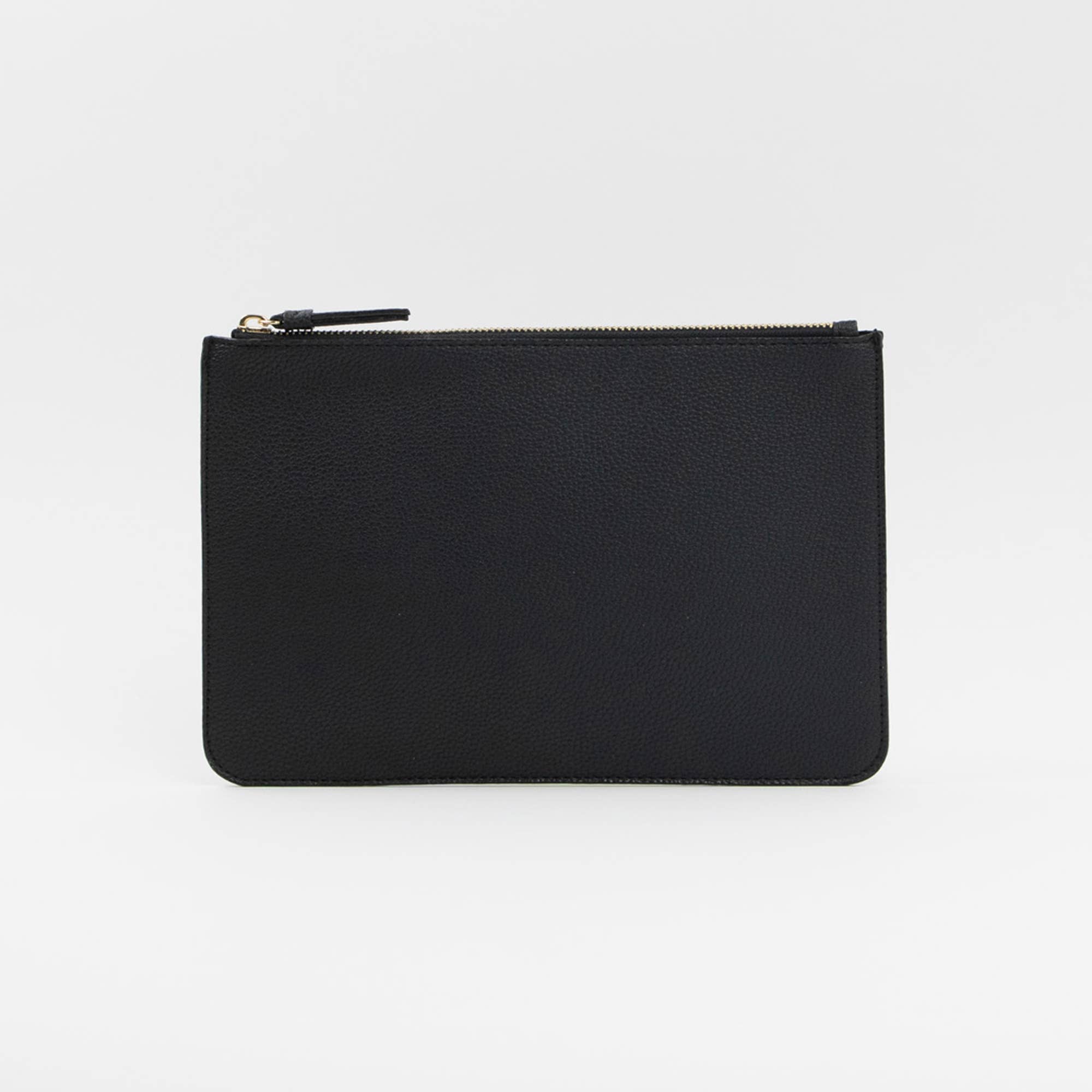 Good Black, vegan leather clutch